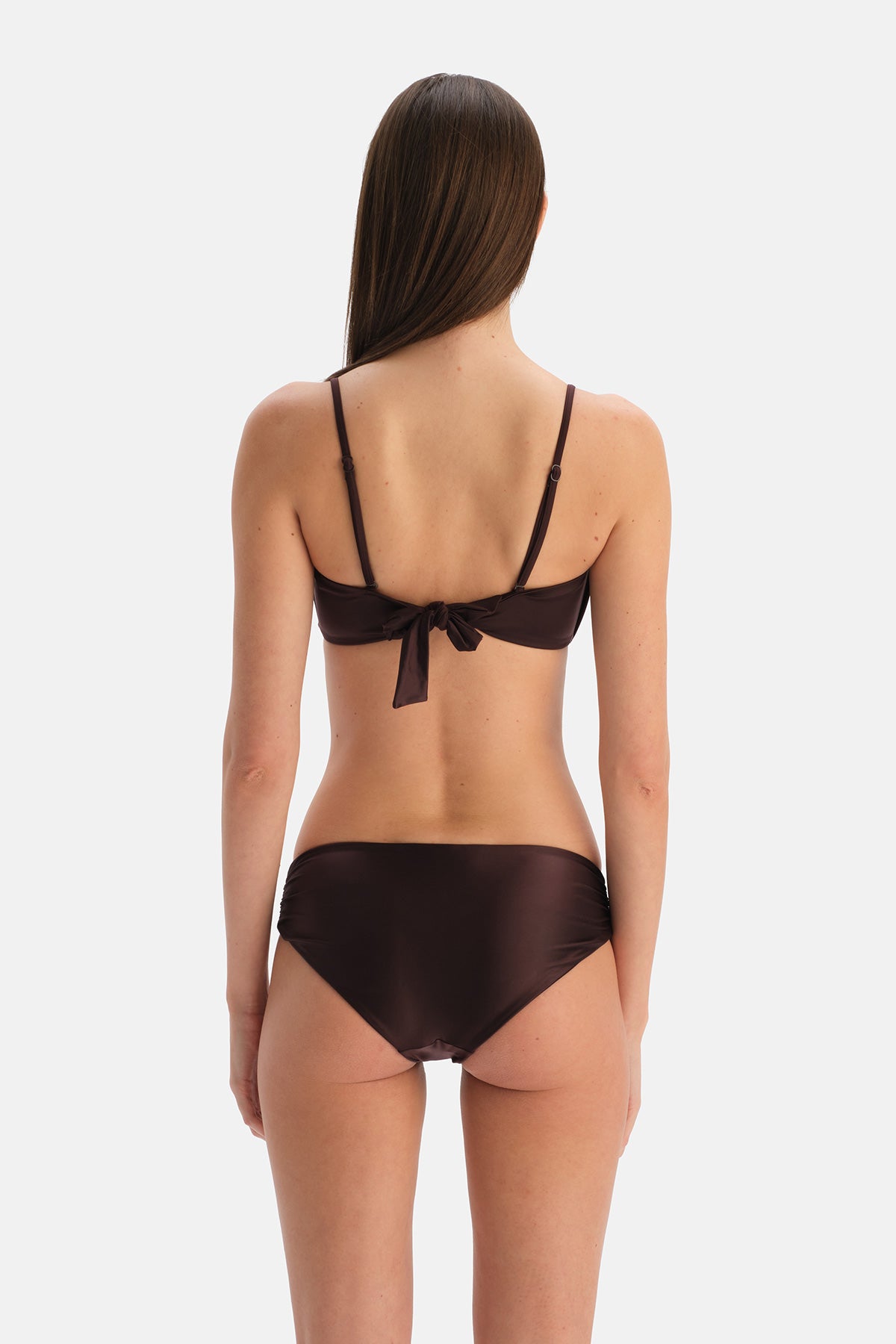 Kahverengi Straplez Bikini Üst