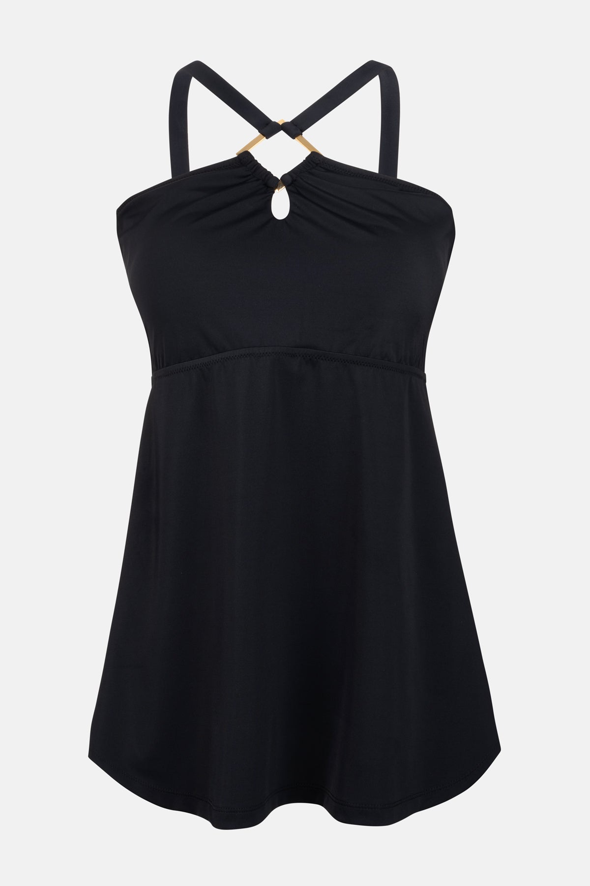 Siyah Korseli Toparlayıcı Tankini Üst