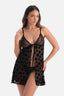 Siyah Dantel Detaylı Tüllü Babydoll