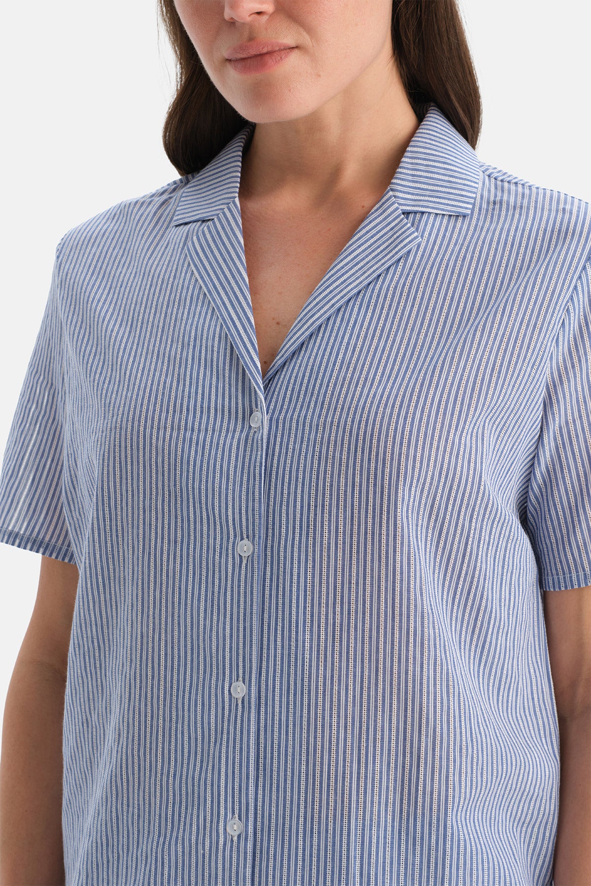 ÇİZGİLİ DOKUMA GÖMLEK ŞORT TAKIM