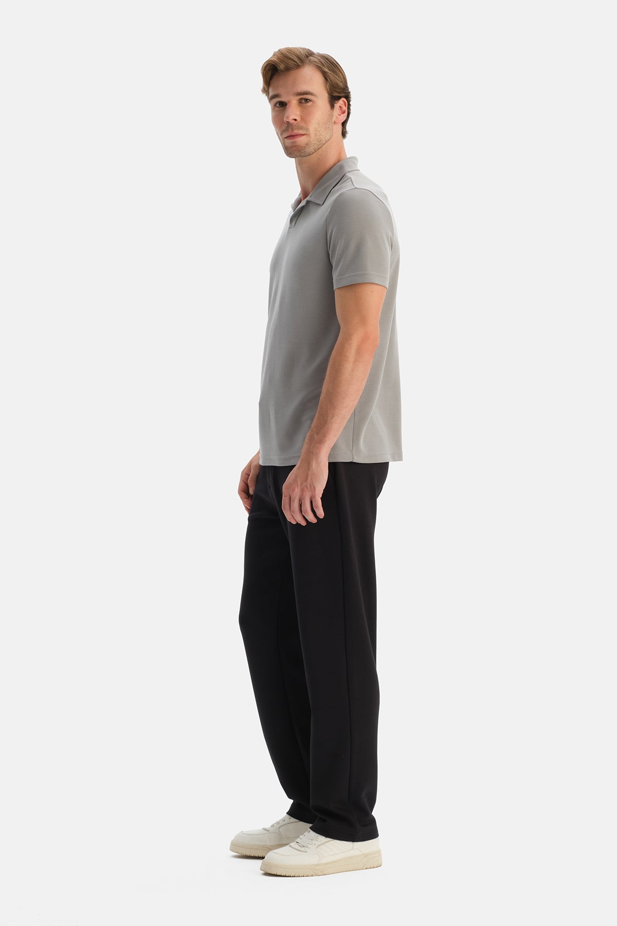 Gri Polo Yaka Pike Tişört