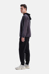 Siyah Kapşonlu İki Parçalı Sweatshirt