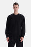 Siyah Bis Yaka Ribana Detaylı Sweatshirt