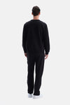 Siyah Bis Yaka Ribana Detaylı Sweatshirt