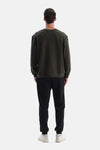 Haki Bis Yaka Pike Interlok Sweatshirt
