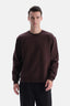 Kahverengi Bis Yaka Dikiş Detaylı Interlok Sweatshirt