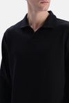 Siyah Polo Yaka Sweatshirt