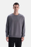 Antrasıt Bis Yaka Pamuklu Sweatshirt