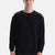 Siyah Bis Yaka Pamuklu Sweatshirt