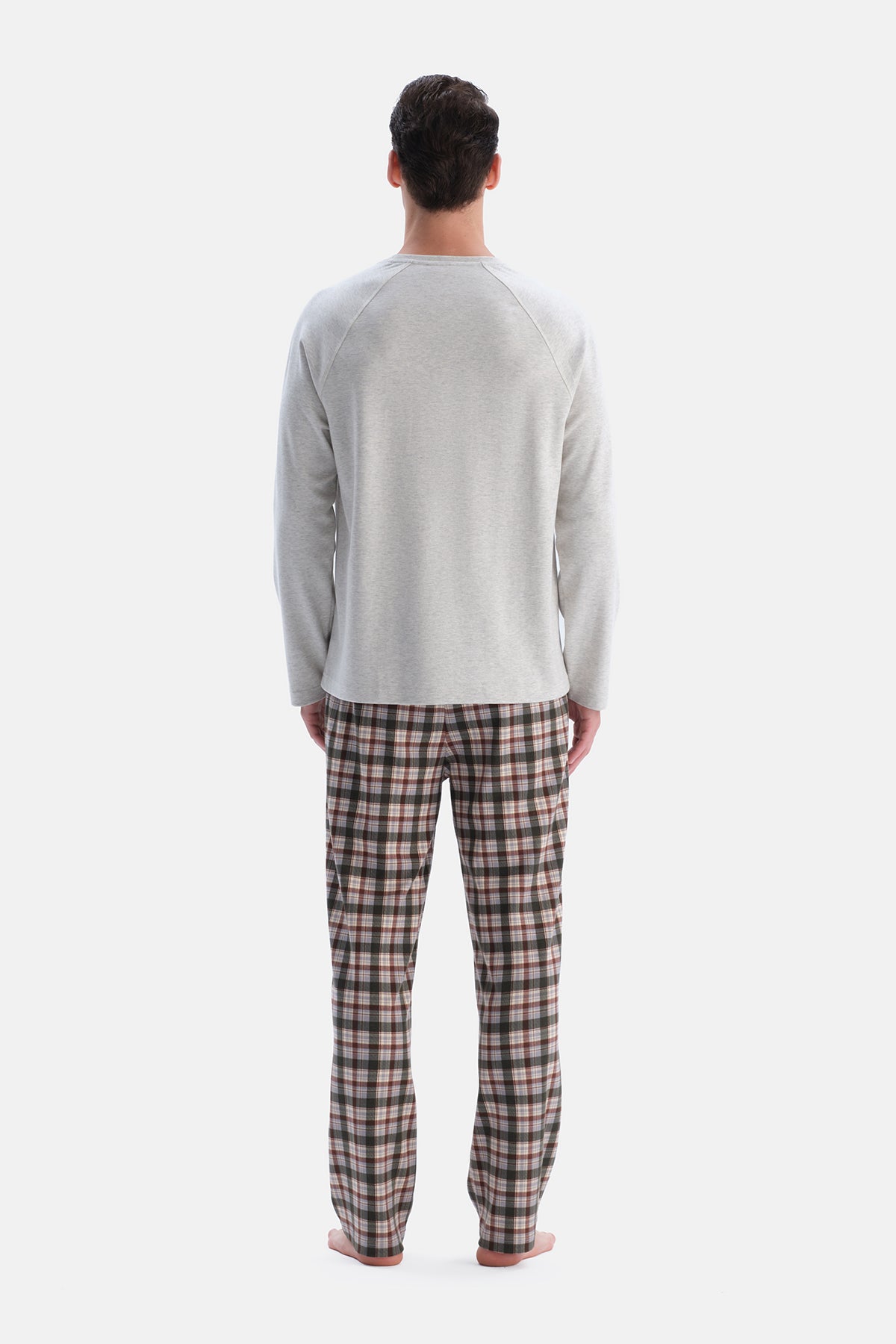 REGLAN KOLLU TİŞÖRT EKOSE PANTOLON TAKIM
