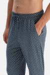 Indigo Geometrik Baskılı Gömlek Pantolon Takım