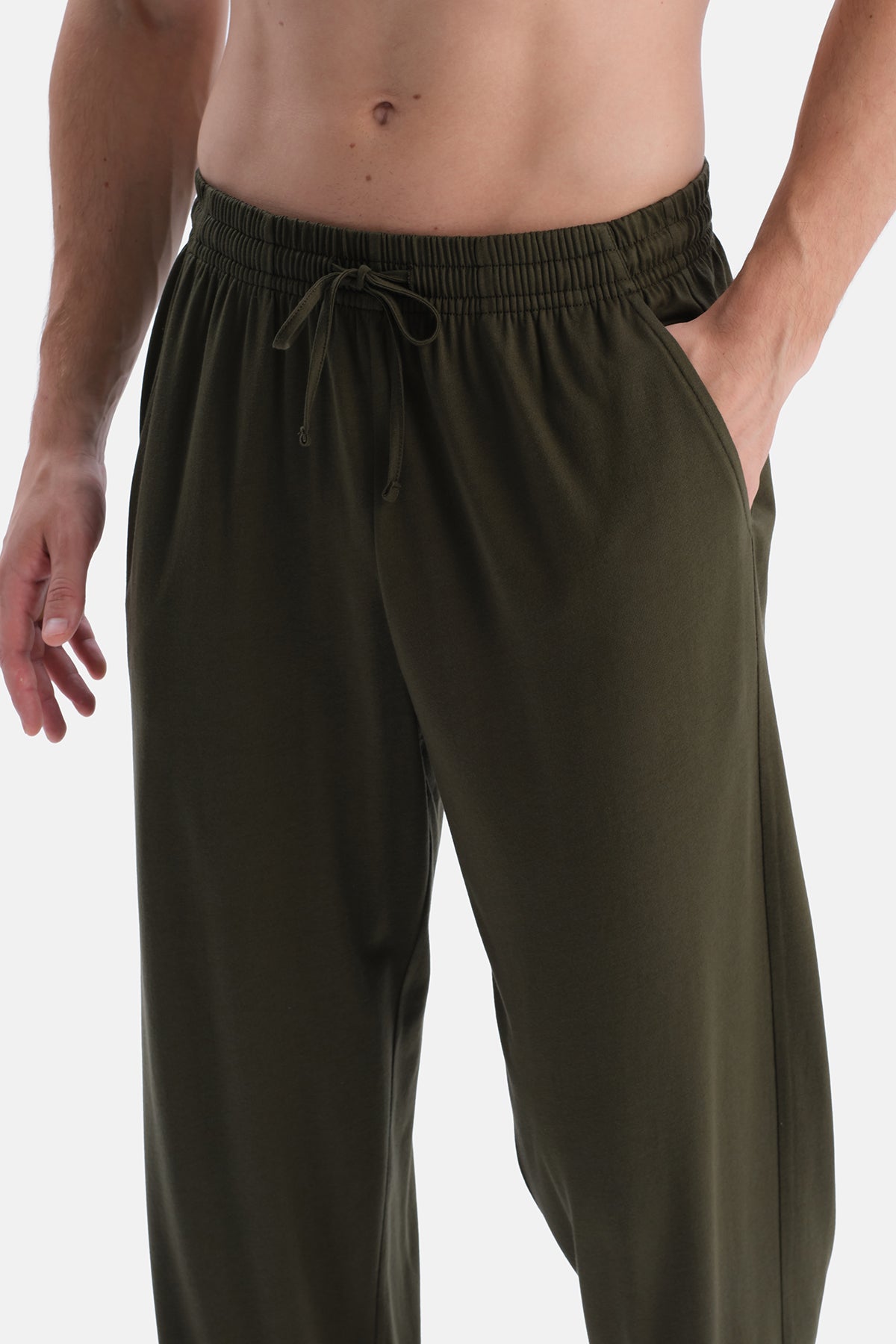 Haki Üçlü Uzun Kollu Pijama Takımı