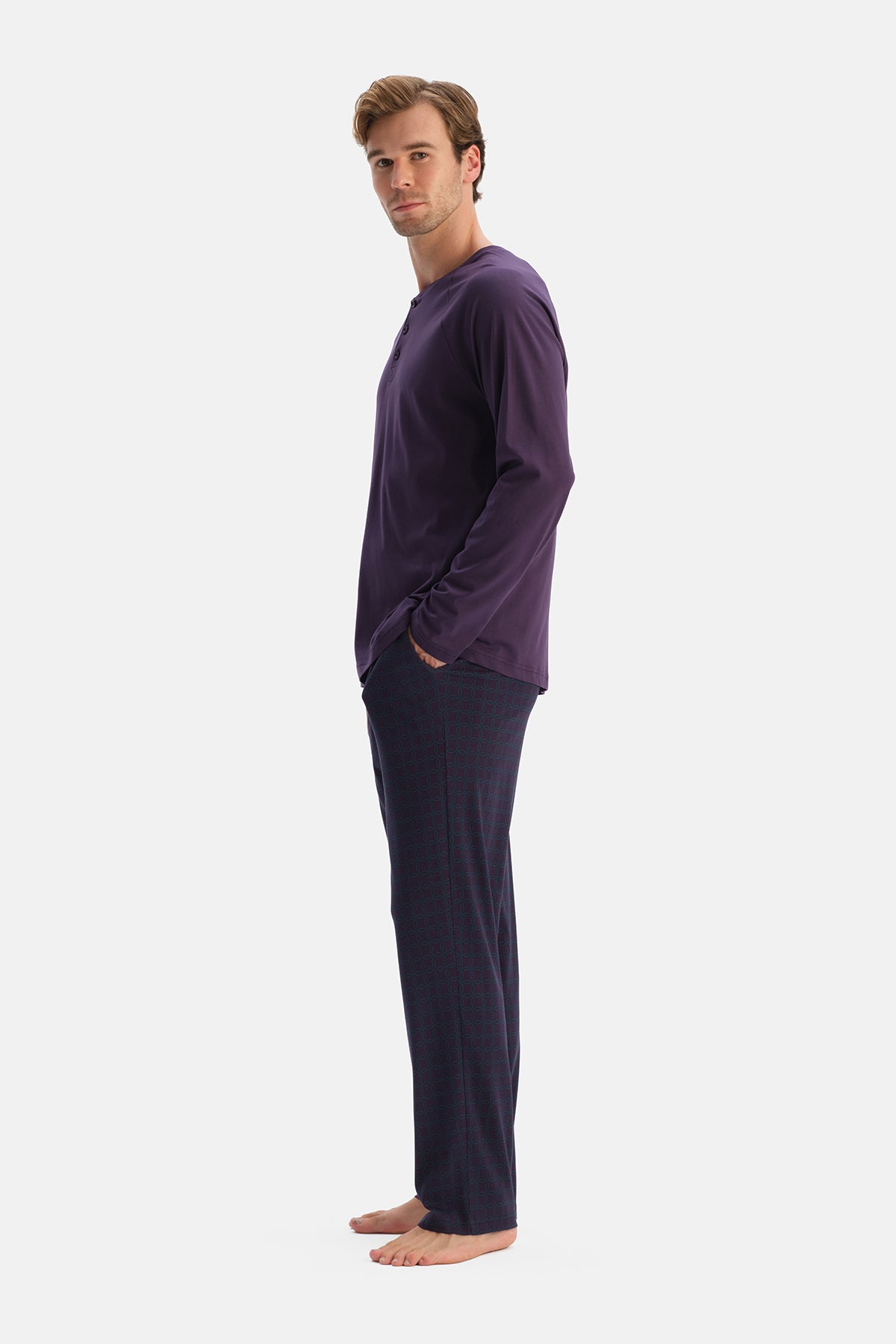 Mürdüm Reglan Kol Tişört Pantolon Takım