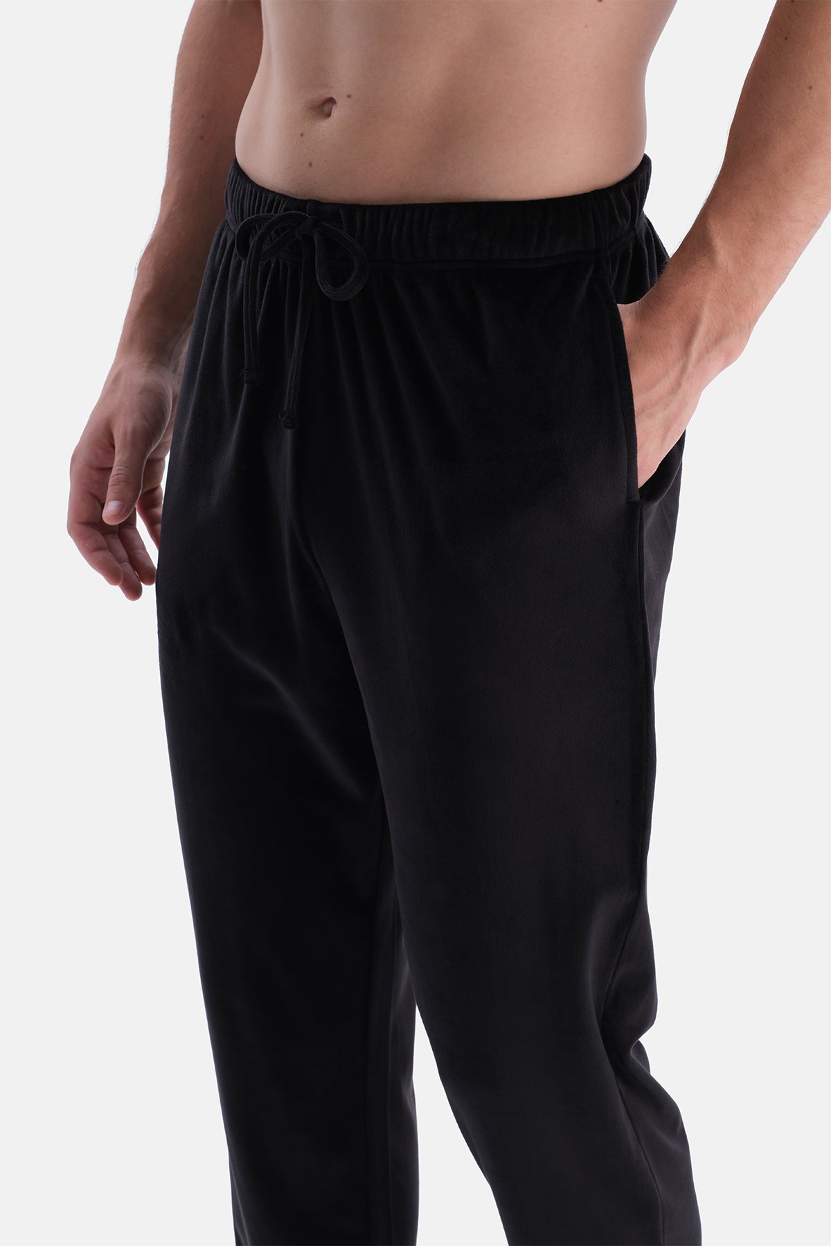Siyah Jogger Paça Baskılı Termal İkili Pantolon