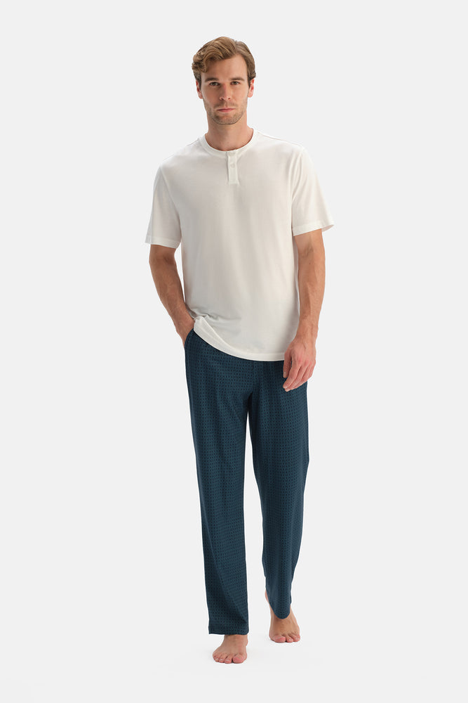 Lacivert İkili Pamuk Modal Pantolon