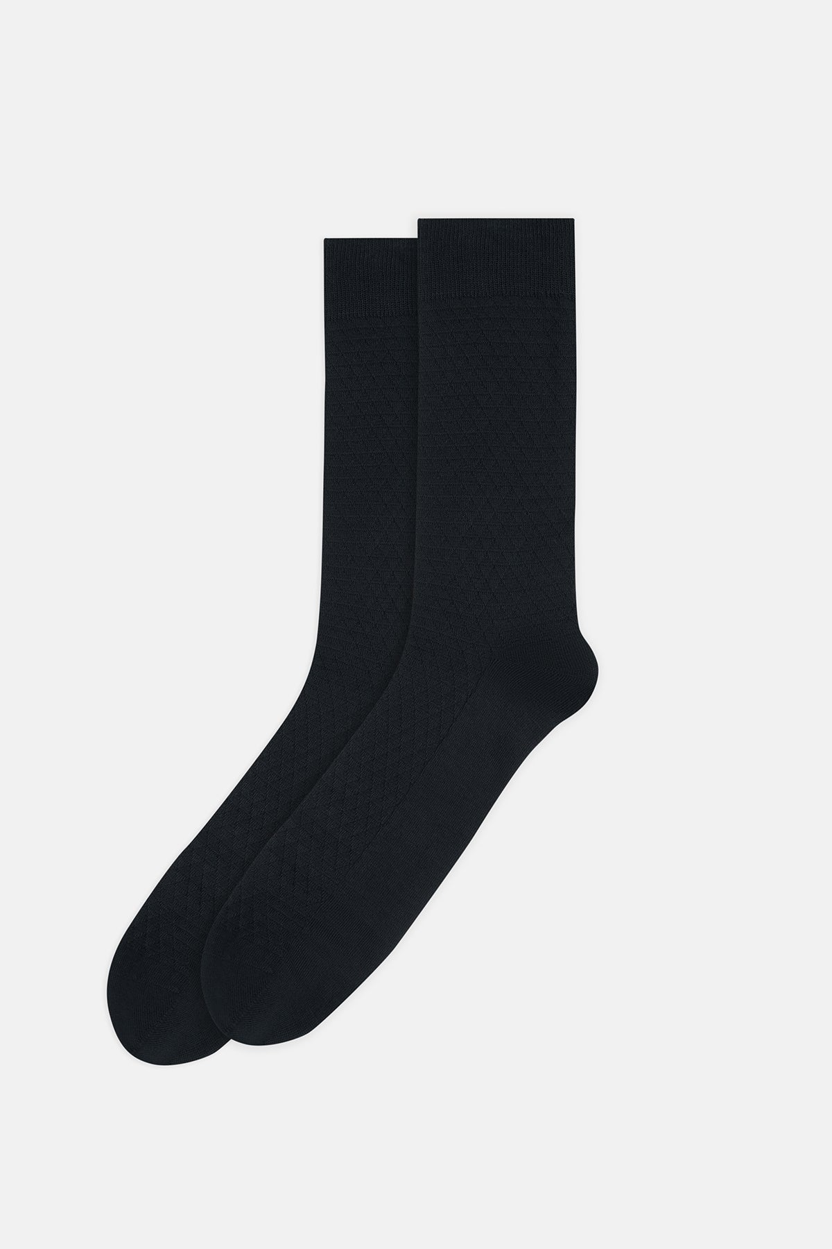 Siyah Erkek Minimal Desen Dokulu Bambu Soket Çorap