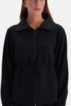 Siyah Şardonlu Modal Bel Büzgülü Sweatshirt