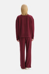 Bordo Yan Çıtçıt Detaylı Sweatshirt
