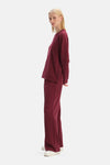 Bordo Yan Çıtçıt Detaylı Sweatshirt