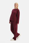 Bordo Yan Çıtçıt Detaylı Sweatshirt