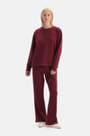 Bordo Yan Çıtçıt Detaylı Sweatshirt