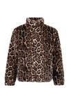 Kahverengi Leopar Desenli Peluş Mont