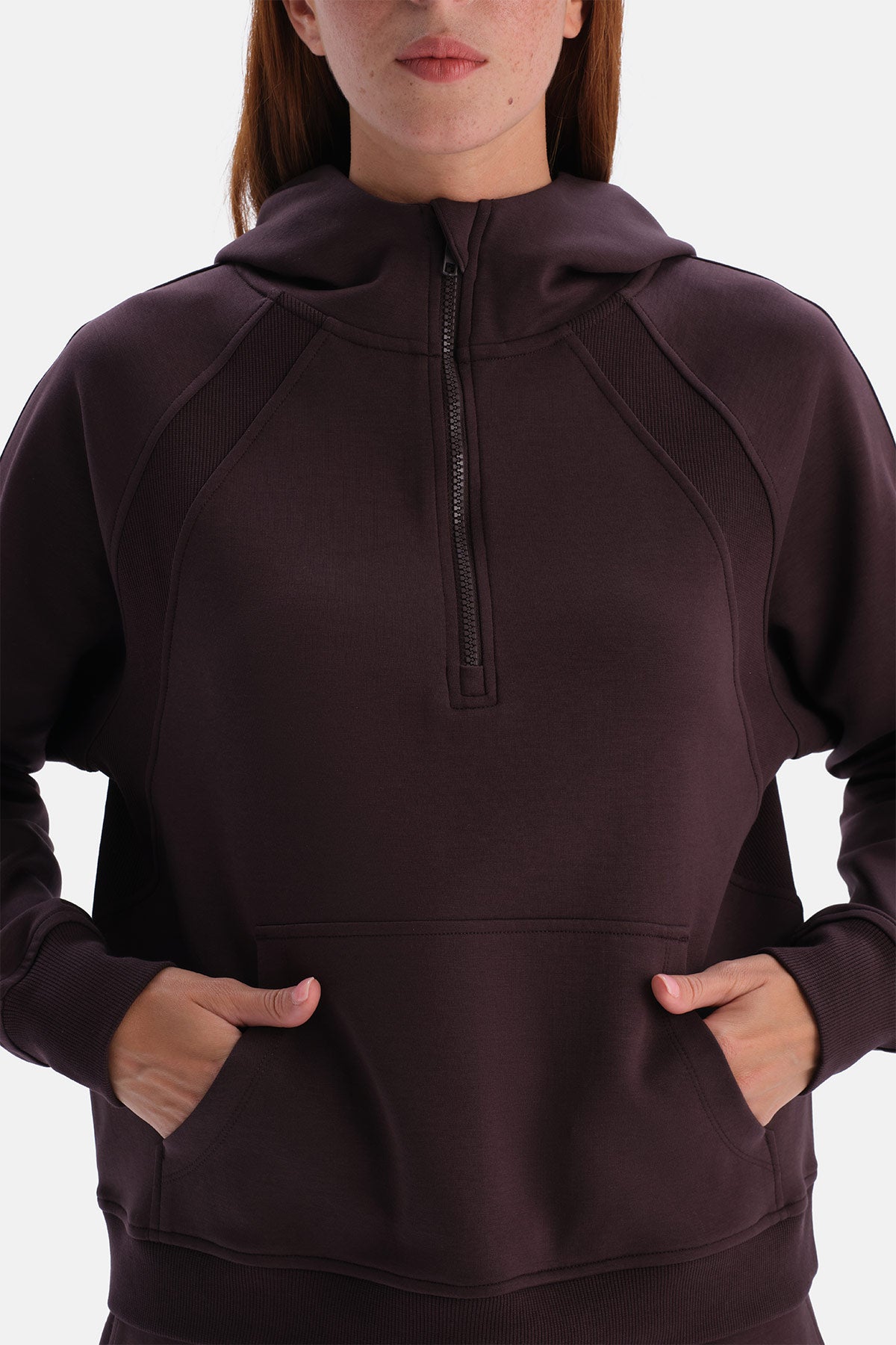 Kahverengi Kapşonlu Sweatshirt