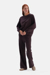 Kahverengi Bisiklet Yaka Cropped Sweatshirt