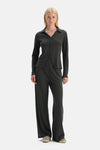 Gri Melanj Basic Rib Pantolon