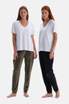 Haki-Siyah Jogger Paça Termal İkili Pantolon