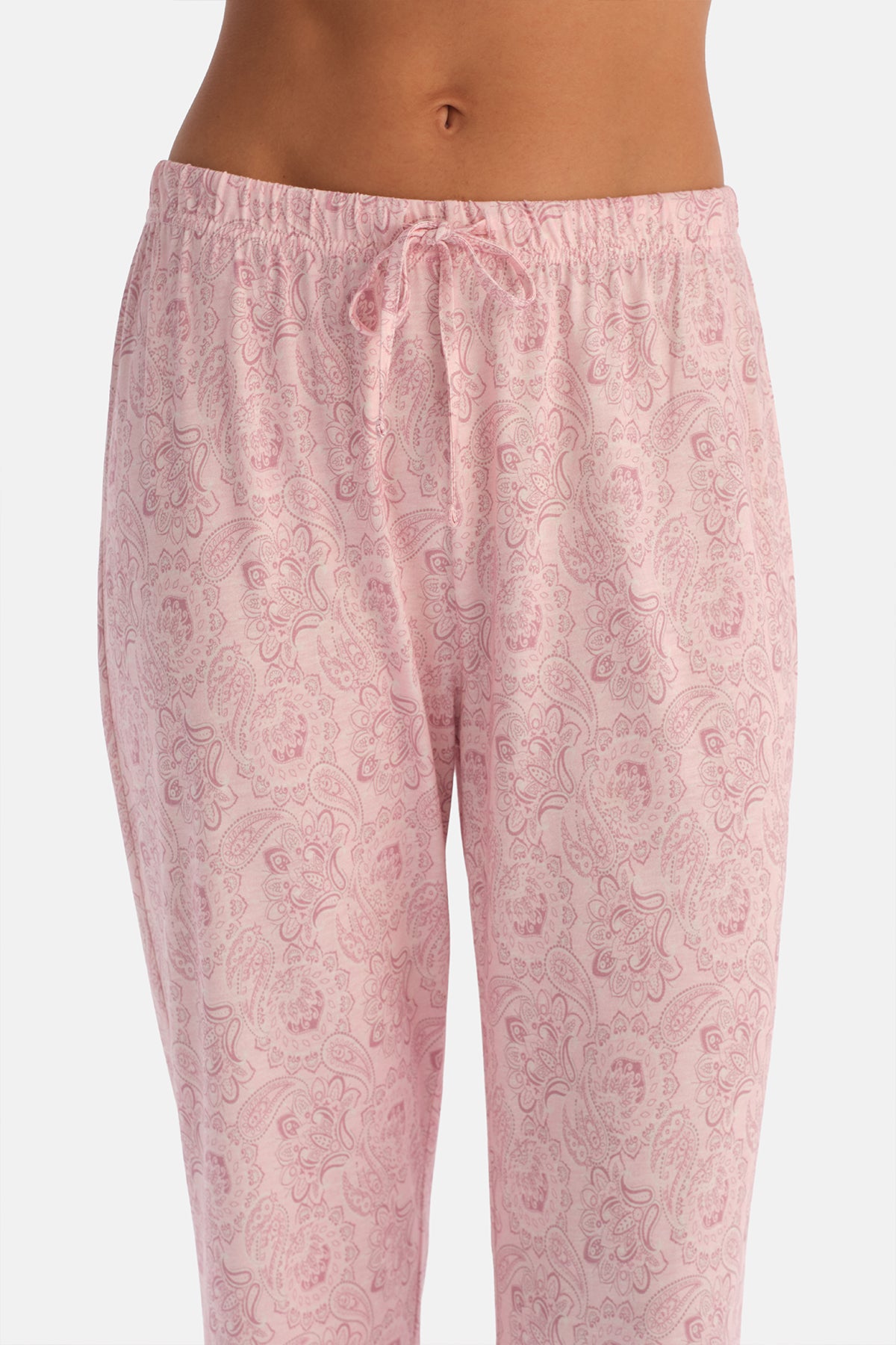 Açık Pembe Şal Desenli Gömlek Pantolon Takım
