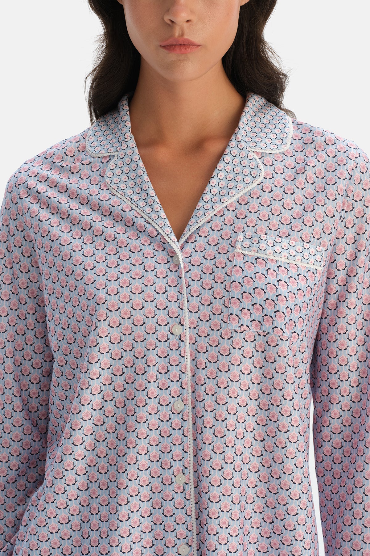 Multicolor Çiçek Desenli Gömlek Pantolon Takım
