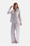 GEOMETRİK ÇİÇEK DESENLİ GÖMLEK PANTOLON TAKIM
