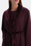 Bordo İçi Kadife Saten Sabahlık