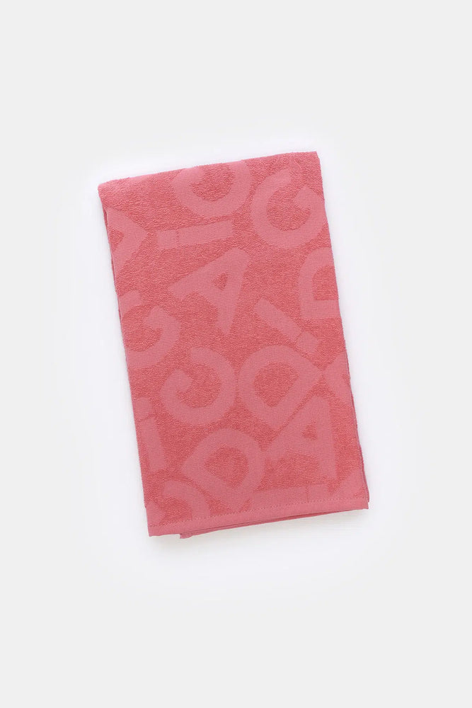 Koyu Pembe Dagi Harfli Plaj Havlu
