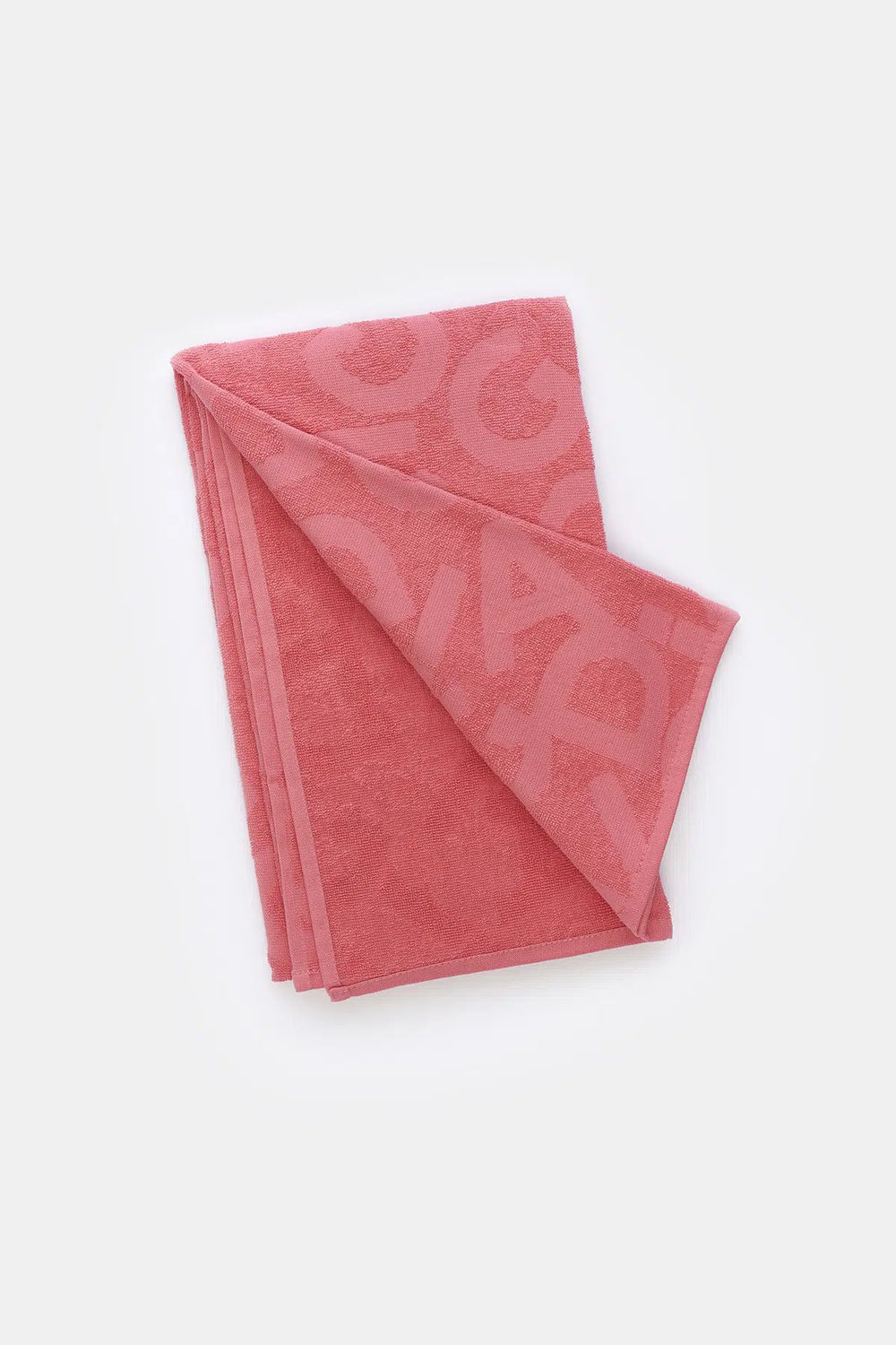 Koyu Pembe Dagi Harfli Plaj Havlu