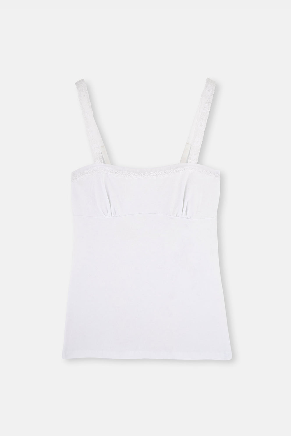 Beyaz Geniş Yaka Kalın Askılı Penye Kadın Atlet