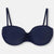 Lacivert Dolgulu Kaplı Luplu Straplez Tek Bikini Üst