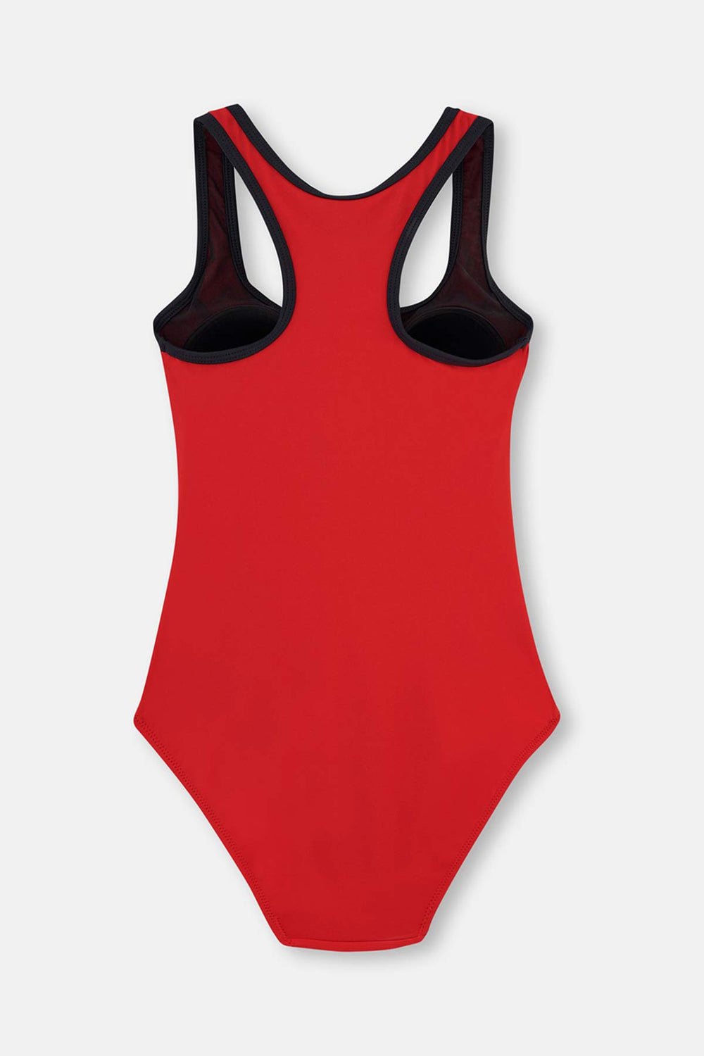 Kırmızı Fermuarlı Çizgi Detay Kalın Askı Yüzücü Mayo