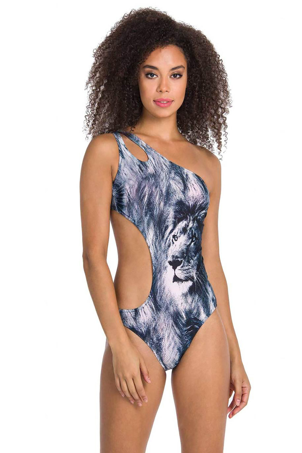 Lacivert Aslan Basklı Mayokini