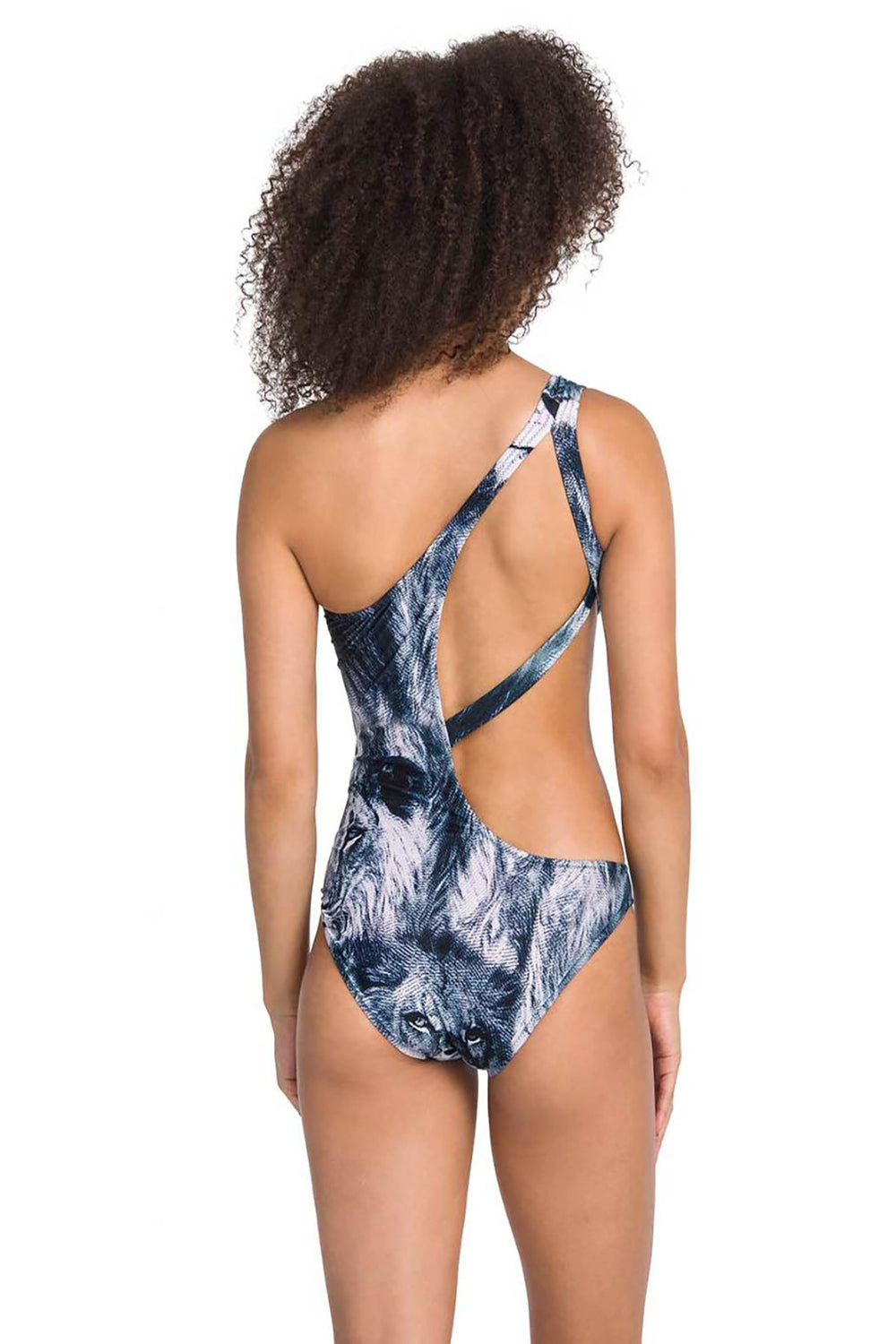 Lacivert Aslan Basklı Mayokini