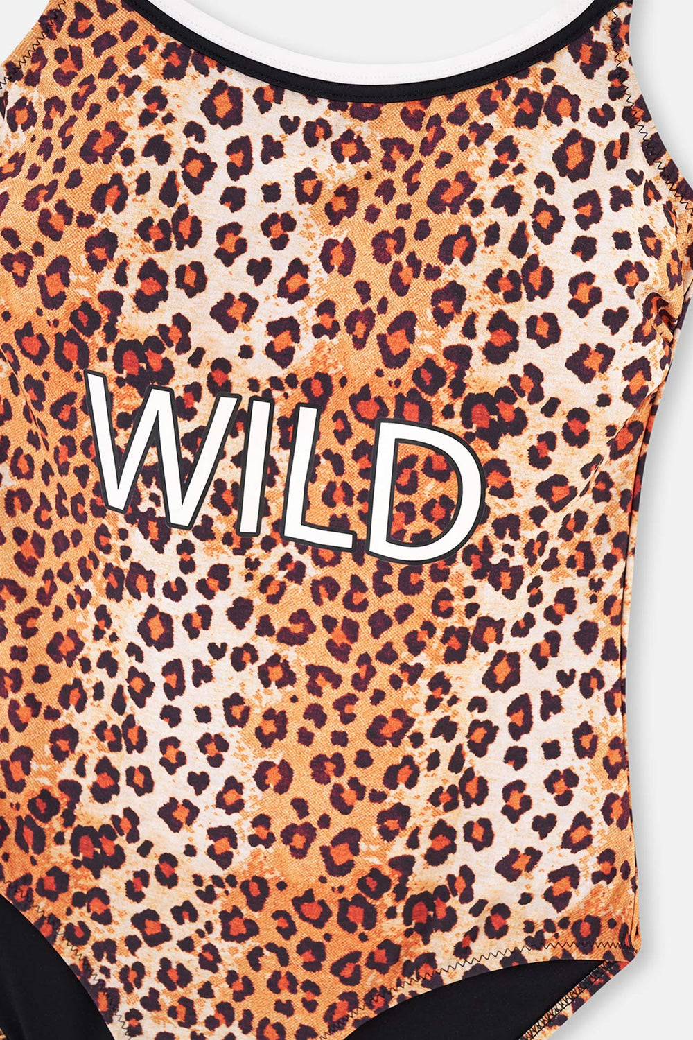 Kahve Leopar Desenli Ince Askılı Mayo