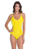 Sarı Ince Askılı Volanlı Mayokini