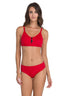 Kırmızı Fermuarlı Ince Askılı Bikini Takımı