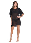 Siyah Tunik Püsküllü Kadın Pareo
