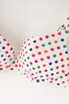 Beyaz Puanlı Kaplı Bikini Üst