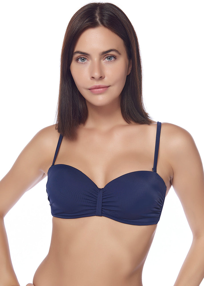 Lacivert 19880Mm Dolgulu Kaplı Straplez Üst-Lc