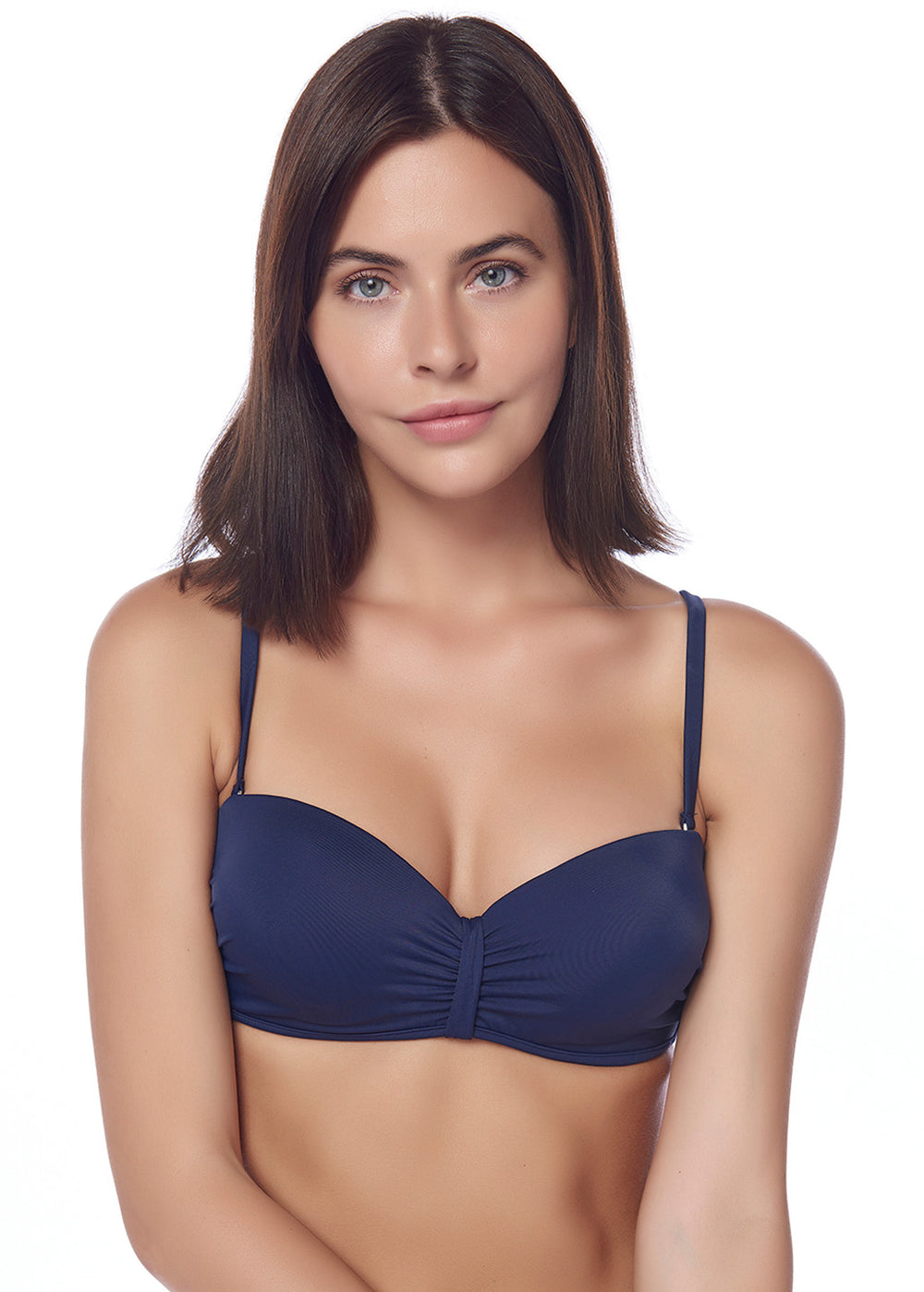 Lacivert 19880Mm Dolgulu Kaplı Straplez Üst-Lc