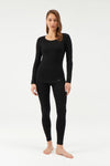 Siyah Kadın Termal Uzun Kollu Üst