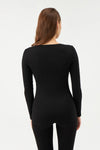 Siyah Kadın Termal Uzun Kollu Üst